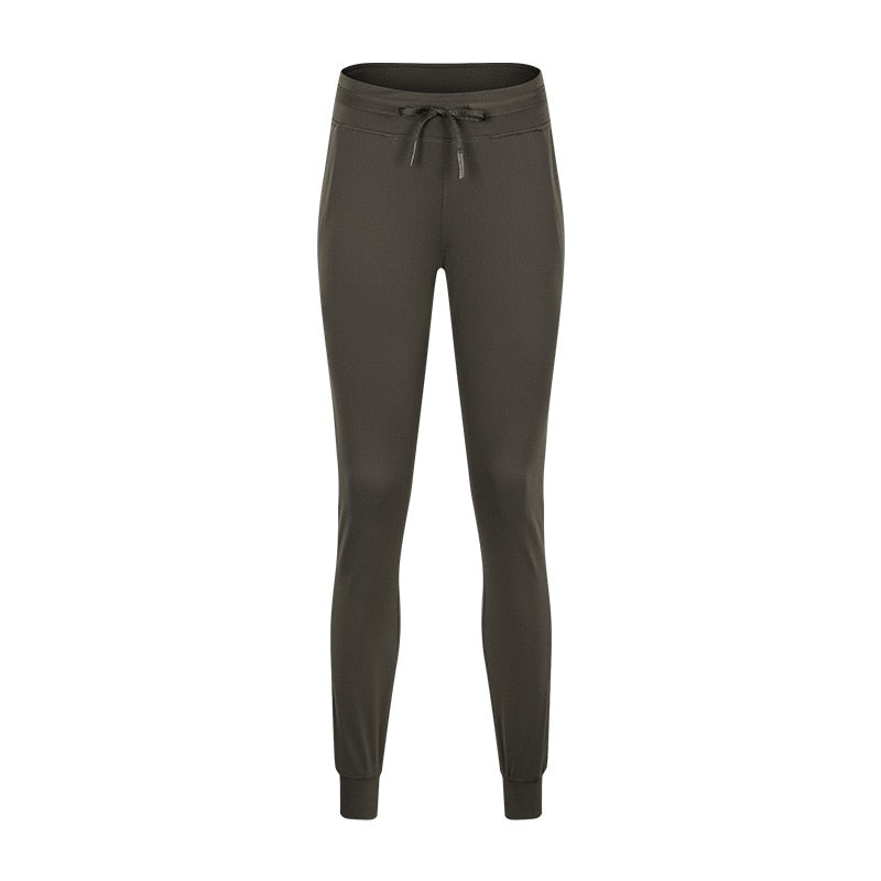 Women's Workout Joggers | Nylon & Spandex, Pocket, 6 Colors - Truffle Green