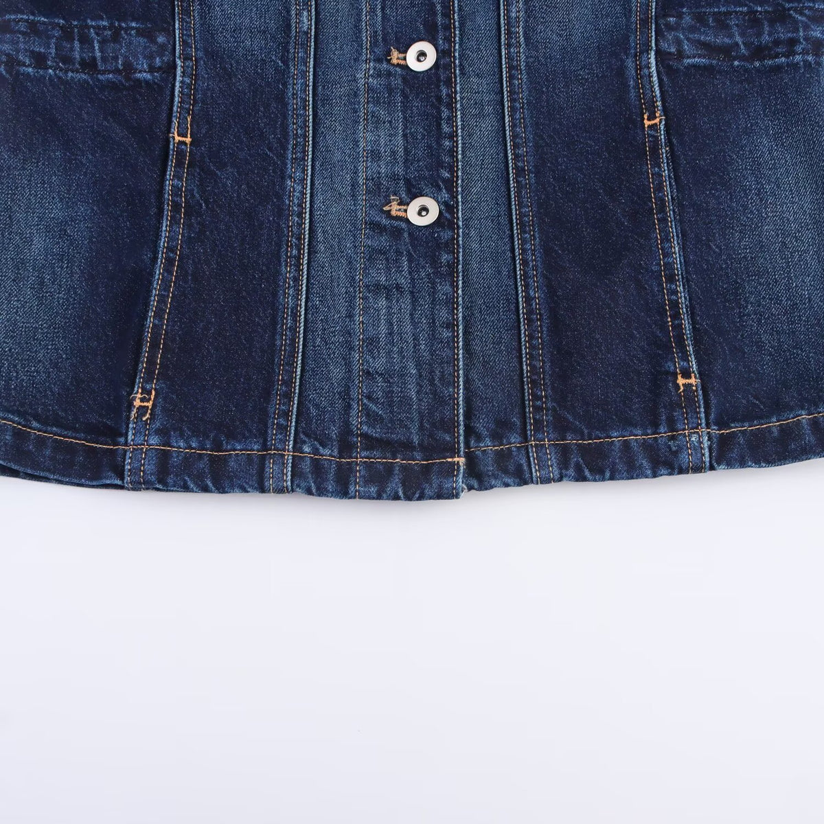 Women's Blue Denim Jacket | Button Front, Long Sleeve