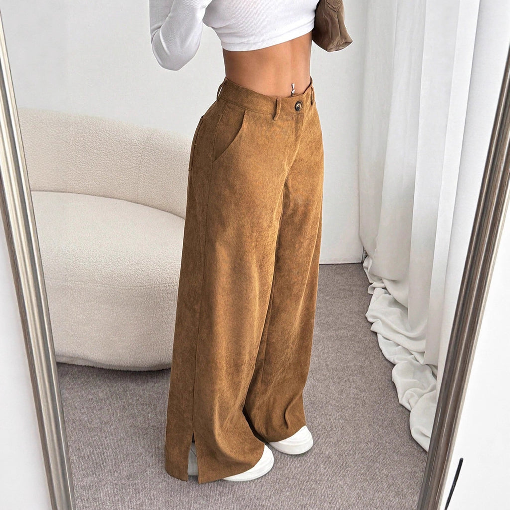 Women's Straight Wide Leg Pants | Polyester Spandex, 7 Colors