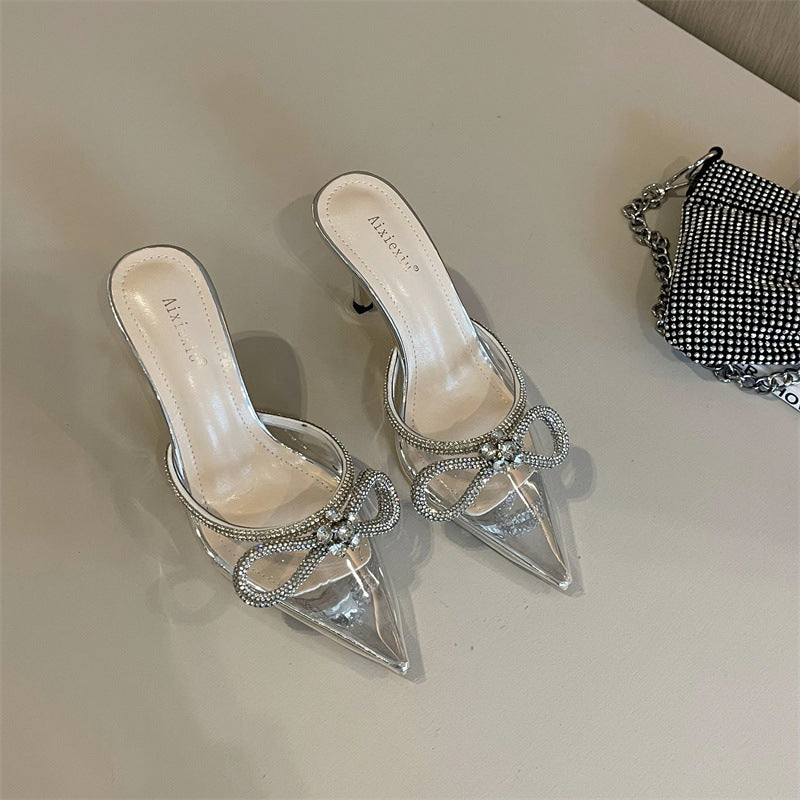 Women's Butterfly-Knot Pointed Toe Mules | 6cm Thin Heel, 3 Colors