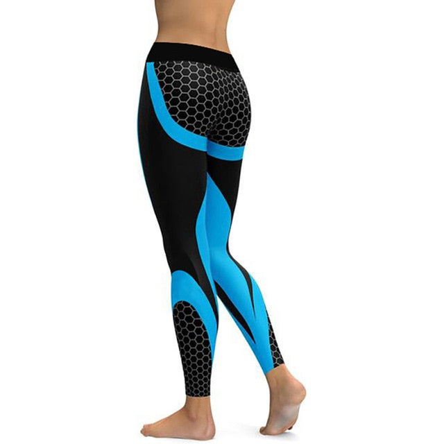 Women's High-Waist Printed Leggings | Mesh Pattern, 8 Colors