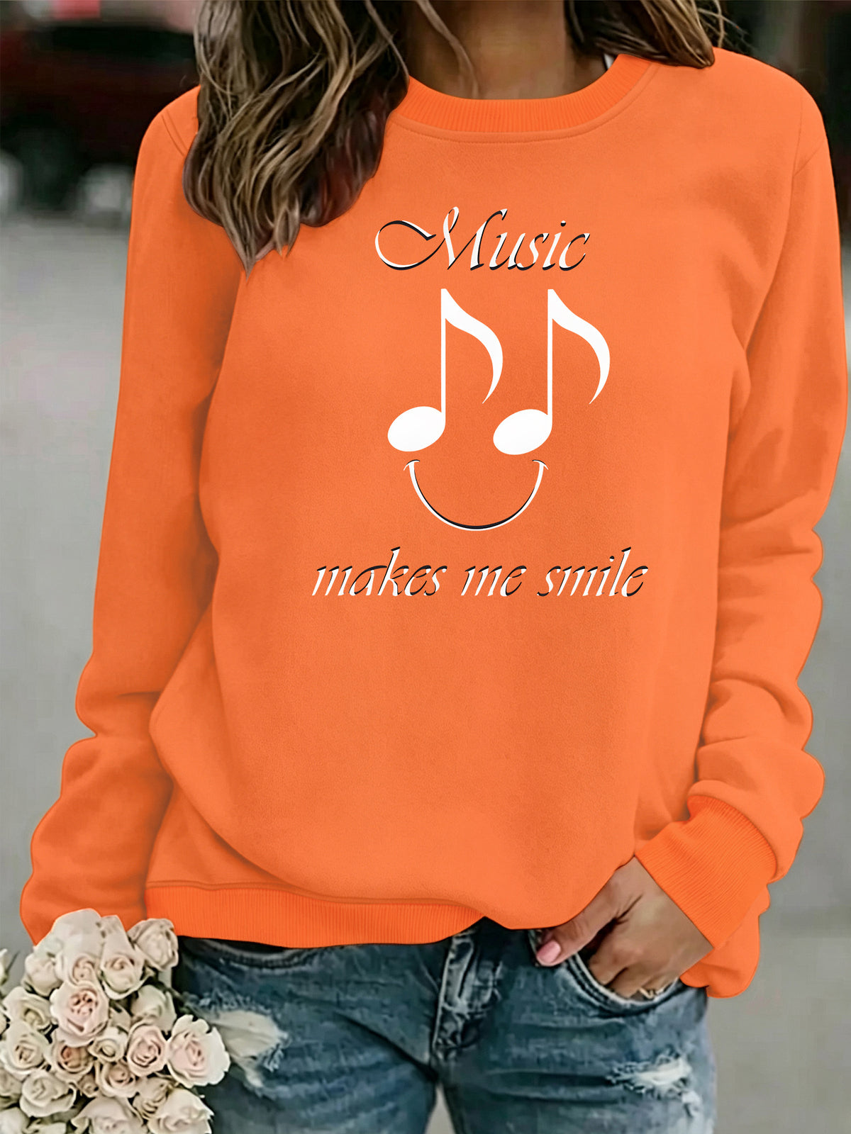 Women's Printed Fleece Hoodie | Round Neck, Loose Fit, 7 Colors - Olive Green