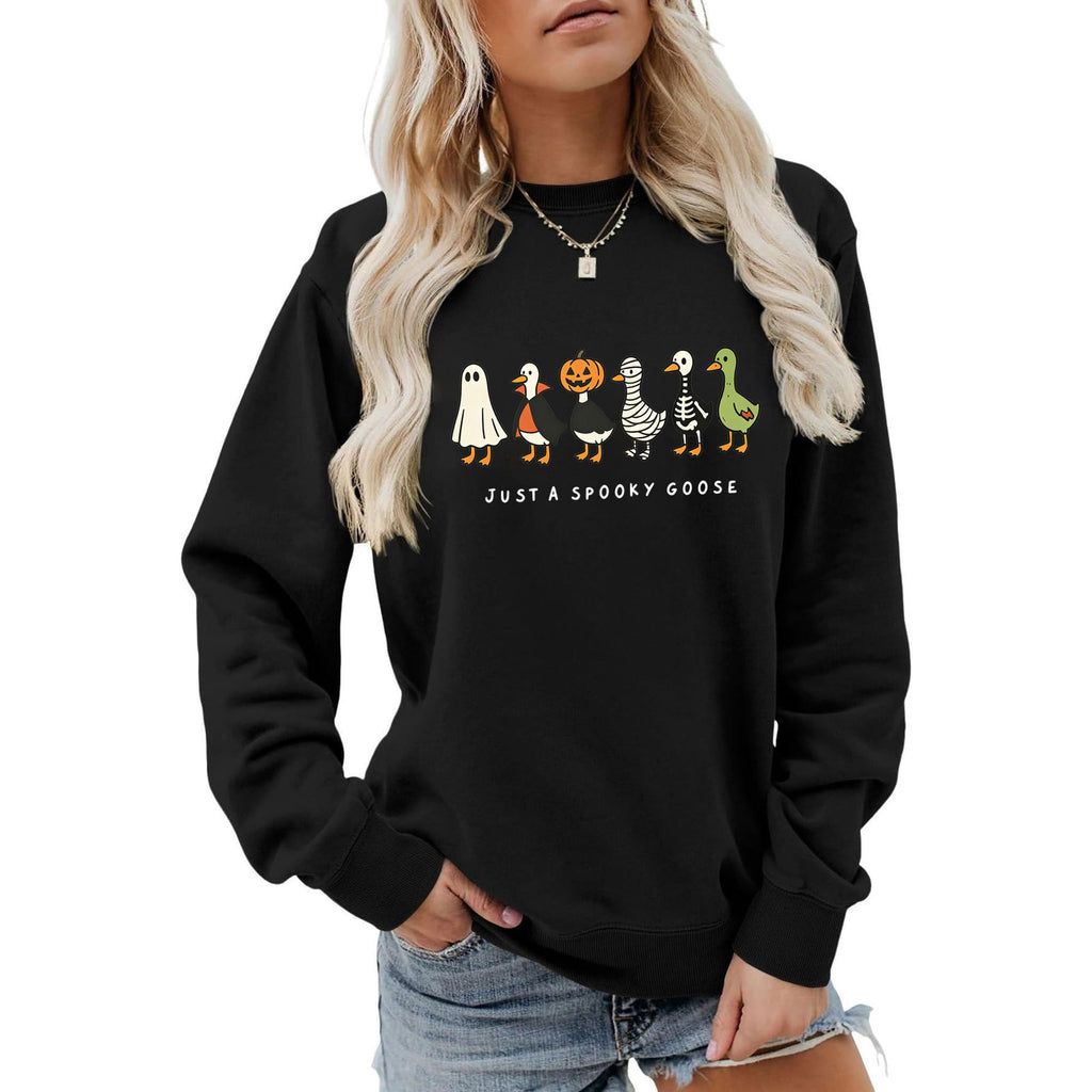 Women's Cartoon Print Hoodie | Street Style, Cotton Blend, 5 Colors - Black