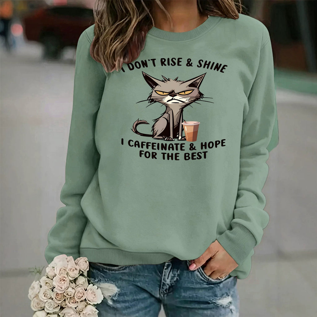 Loose Round-Neck Long-Sleeve Hoodie | 7 Colors - Black