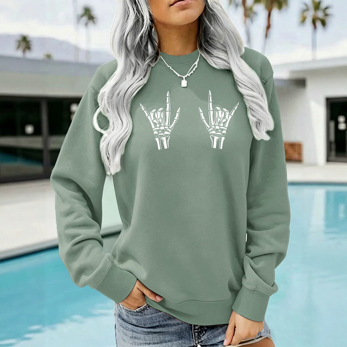 Women's Thick Fleece Print Sweatshirt | Lantern Sleeves, 7 Colors