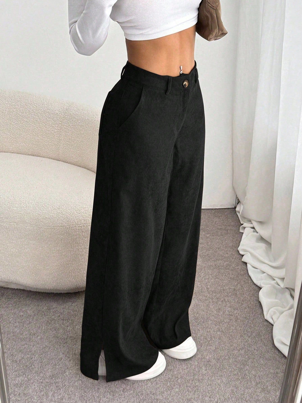 Women's Straight Wide Leg Pants | Polyester Spandex, 7 Colors