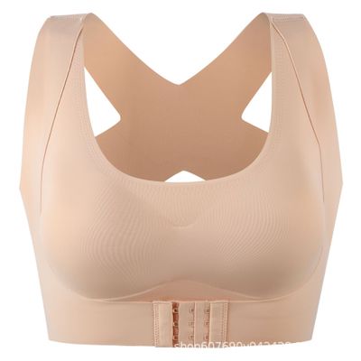 Women's Front-Closure Cross-Back Bralette | Wireless Push-Up Bra, 1 or 2 Pack - Skin