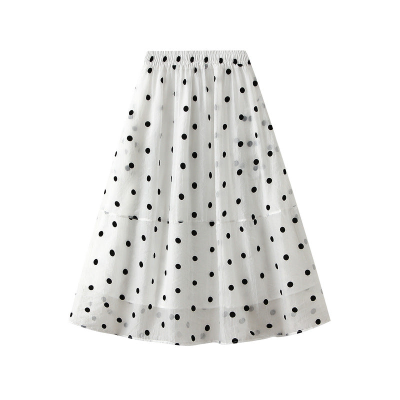 Women's Polka Dot A-Line Long Skirt | One Size, 6 Colors