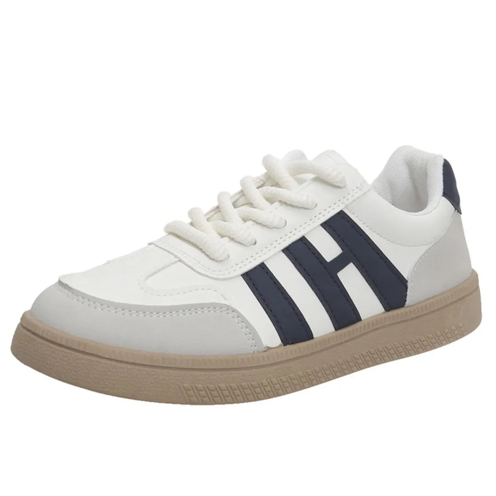 Women's Contrast Platform Sneakers | Round Toe, Brown or Navy