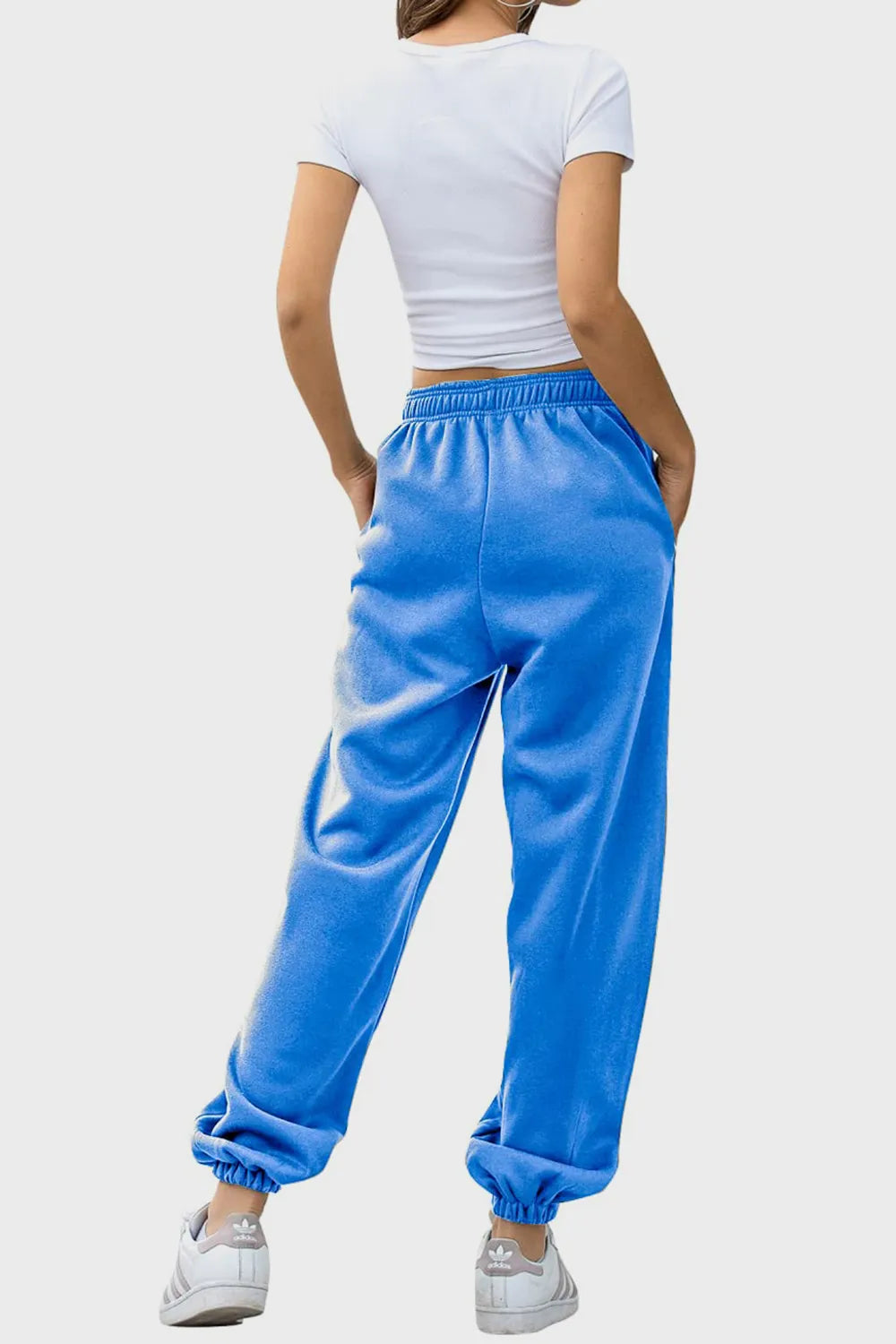 Women's High-Waist Drawstring Joggers | Pockets, Navy/Olive/Pink - Dusty Pink
