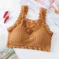 Women's Lace Cotton Sports Bra | Yoga Top, One Size, 6 Colors