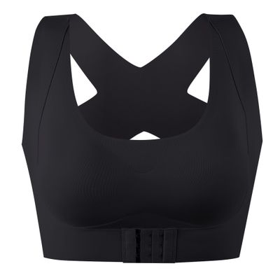 Women's Front-Closure Cross-Back Bralette | Wireless Push-Up Bra, 1 or 2 Pack - Black