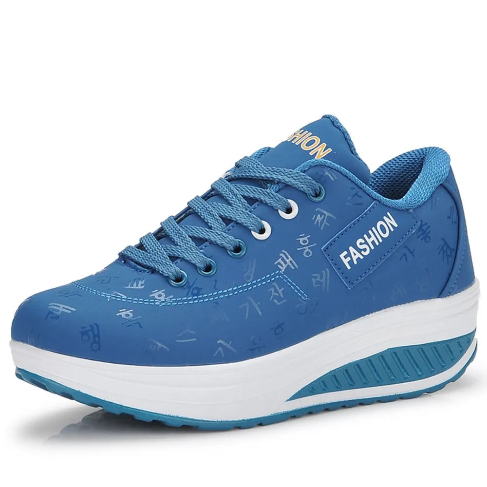 Women's Lace-Up Rocker Sole Sneakers | Round Toe, 5 Colors