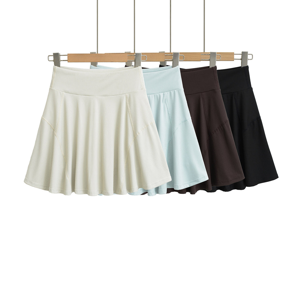 Women's Solid A-Line Mini Skirt | Black, Blue, Apricot & Khaki