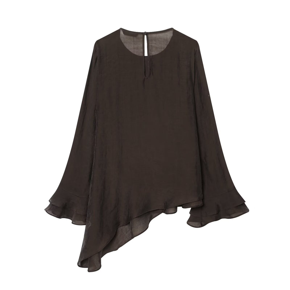 Women's Asymmetric Layered Long-Sleeve Top | Pink & Brown