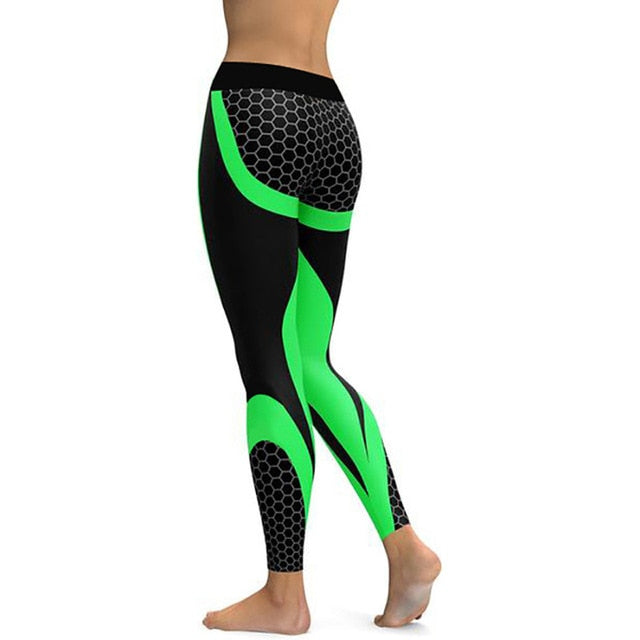 Women's High-Waist Printed Leggings | Mesh Pattern, 8 Colors