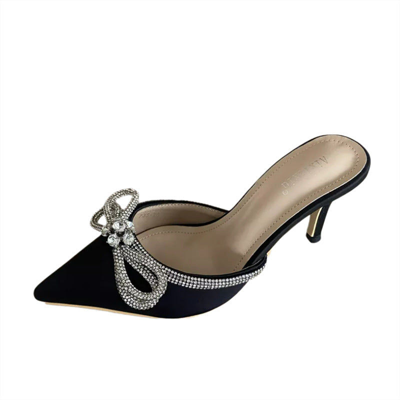 Women's Butterfly-Knot Pointed Toe Mules | 6cm Thin Heel, 3 Colors