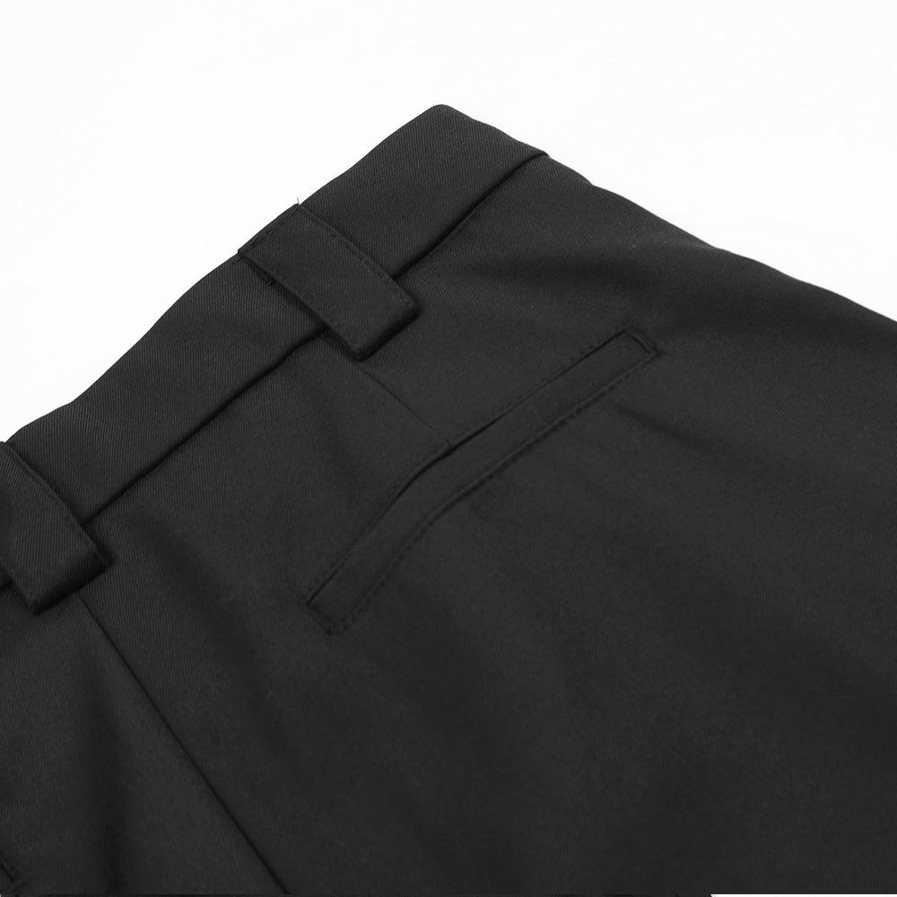 Women's Black Pleated Wide Leg Pants | Straight Leg, Mid Waist