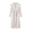 Women's Faux Wool Belted Coat | Turn-Down Collar, 3 Colors - Khaki
