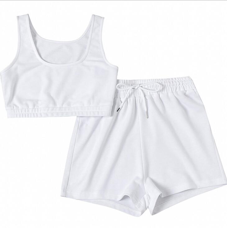 Women's Crop Top & Drawstring Shorts Set | Two-Piece Athleisure Outfit