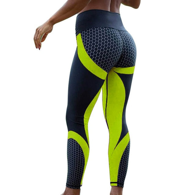 Women's Mesh Print Workout Leggings | Mid Waist, Ankle Length