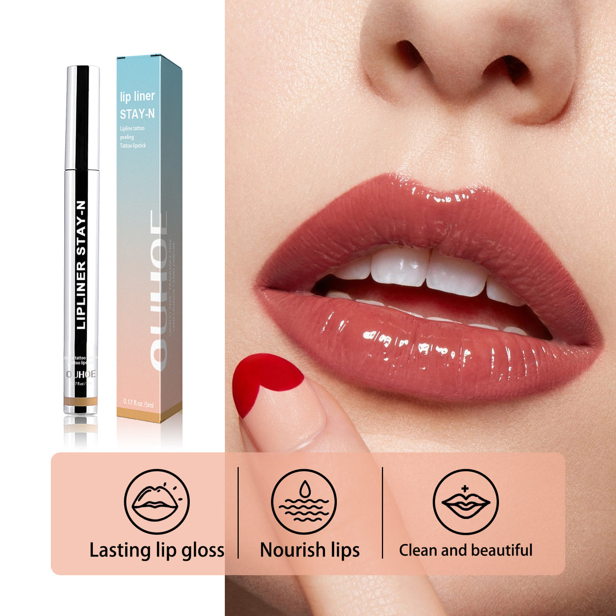 Peel-Off Lip Liner | Light Brown, Smudge-Free
