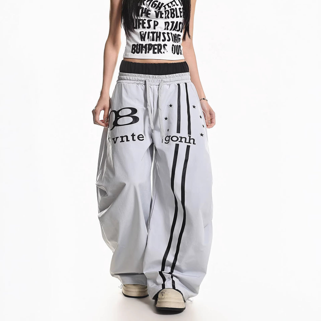 Waistband Paratrooper Cargo Pants for Women - Gray