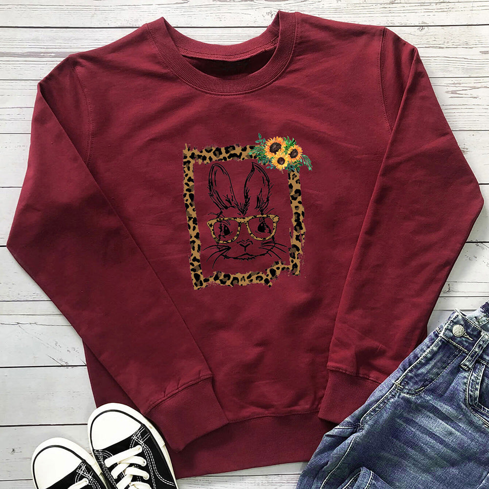 Women's Sunflower Print Sweatshirt | Cotton Crew Neck, 6 Colors