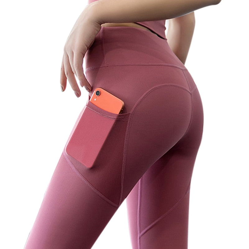 Women's High-Waist Yoga Leggings with Phone Pocket | Gym & Running