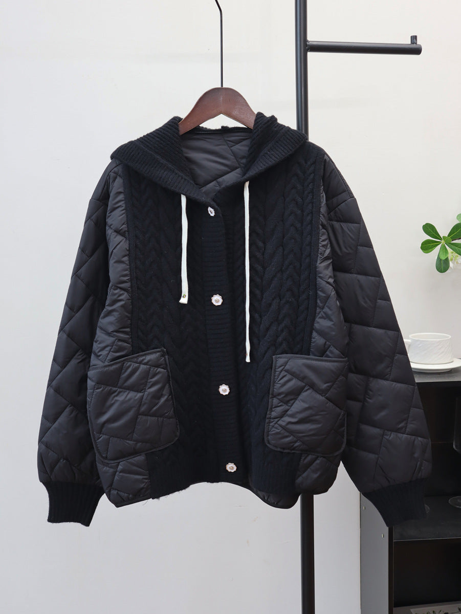 Women's Hooded Cardigan Jacket | Loose Fit, Off White, Brown, Black