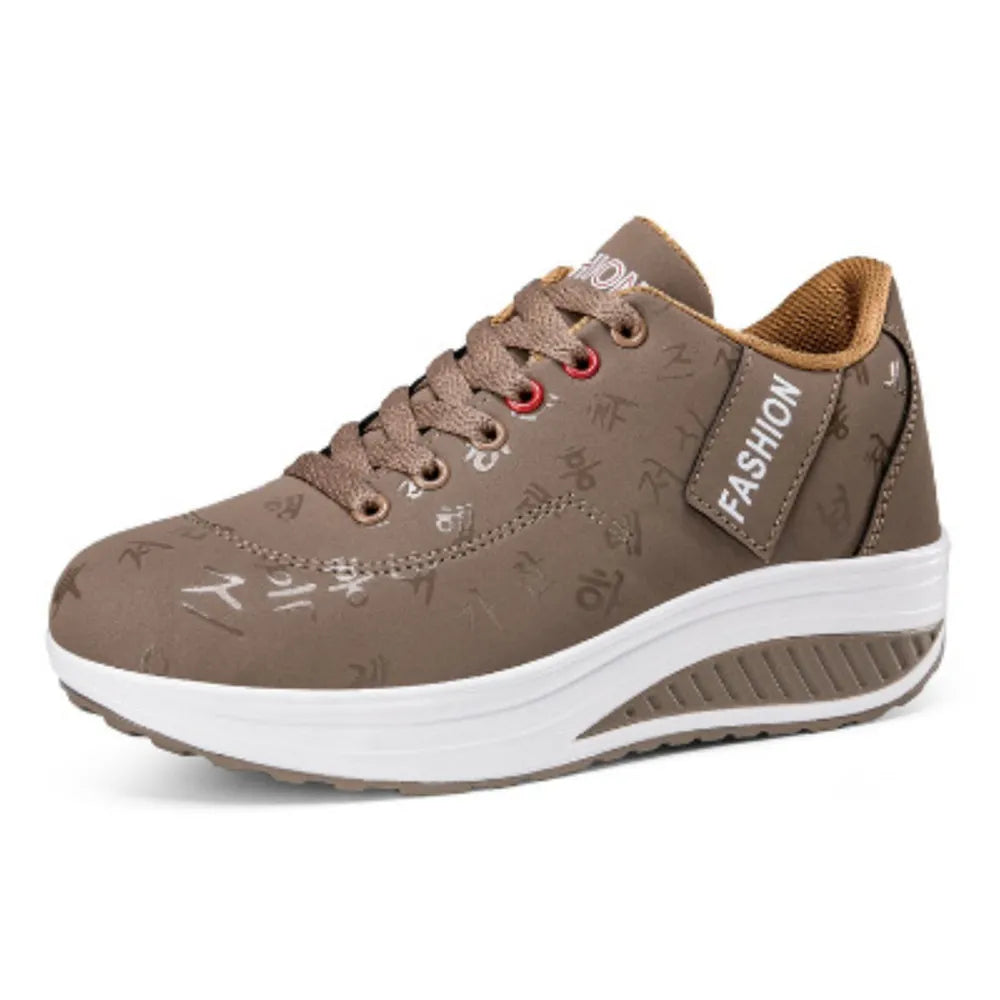 Women's Lace-Up Rocker Sole Sneakers | Round Toe, 5 Colors