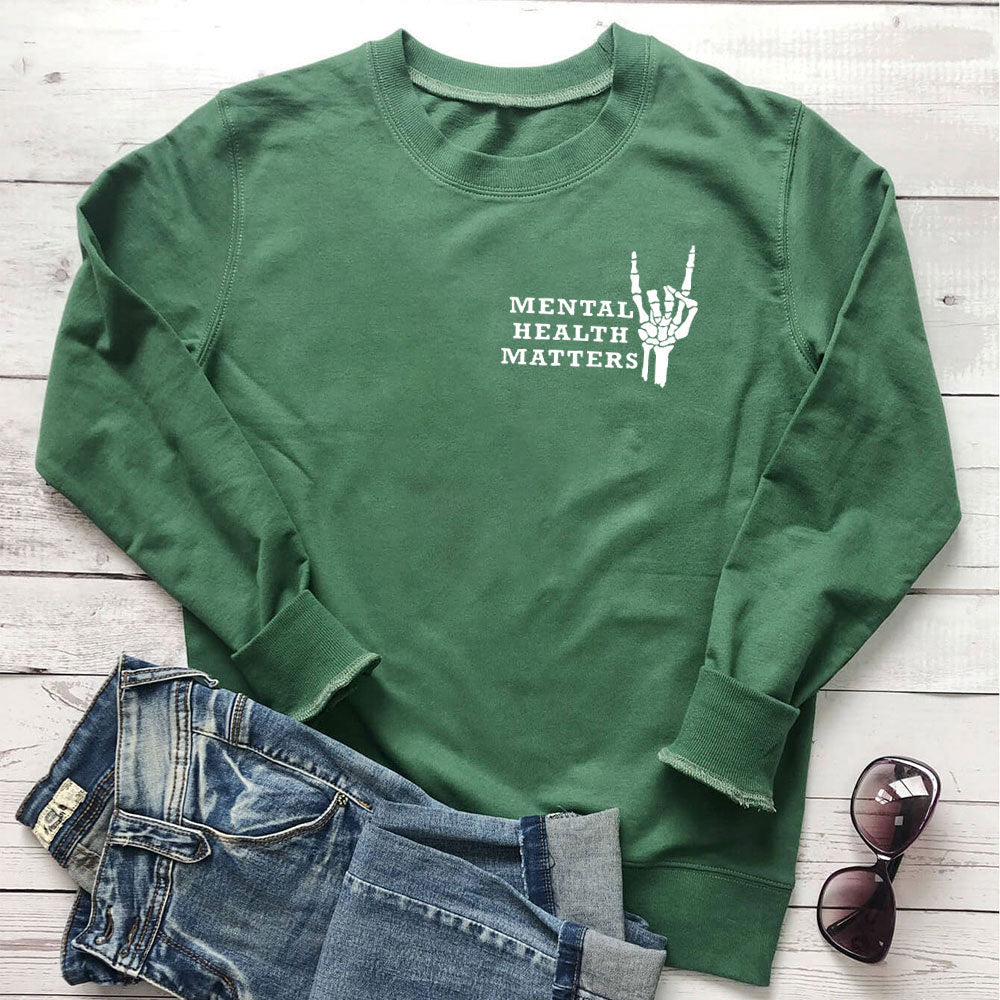 Women's Mental Health Matters Print Hoodie | Cotton, 7 Colors