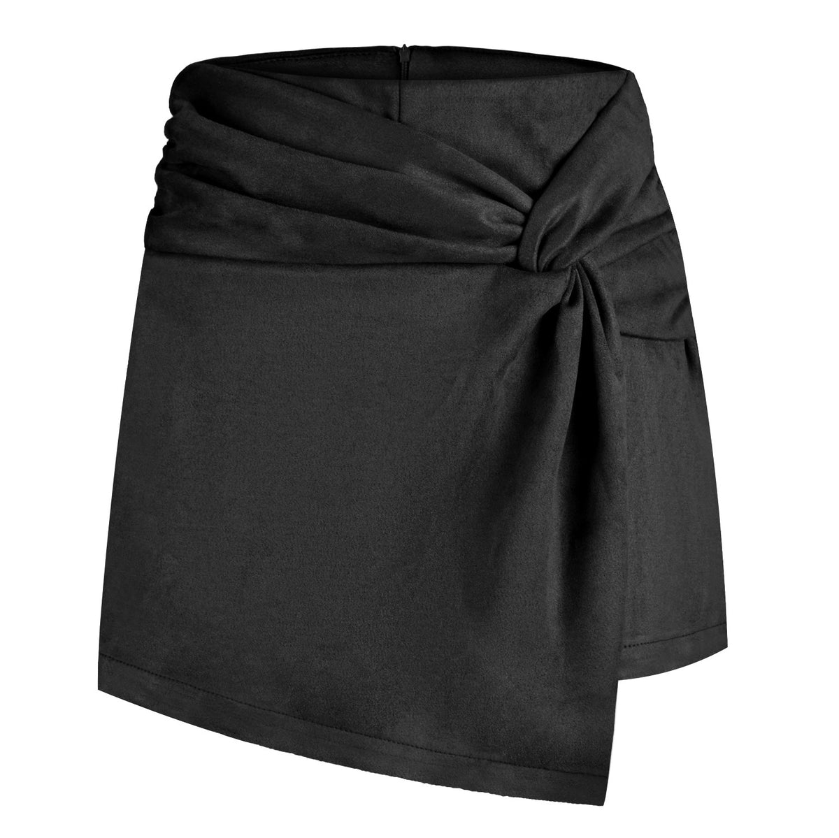 Women's Suede Twist Mini Skirt | Black, Khaki or Brown