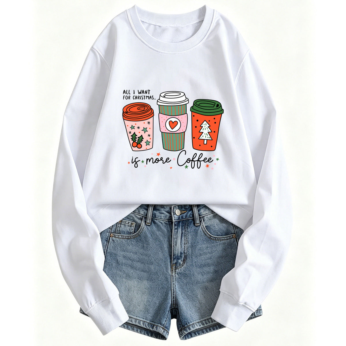 Women's Coffee Cup Print Hoodie | Cotton Blend, 10 Colors