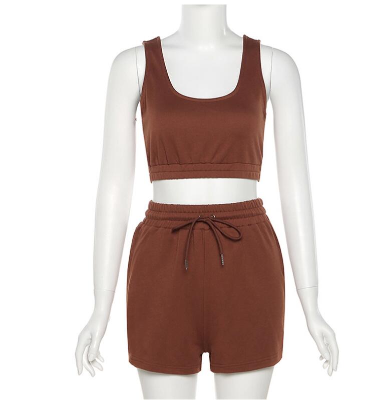 Women's Crop Top & Drawstring Shorts Set | Two-Piece Athleisure Outfit