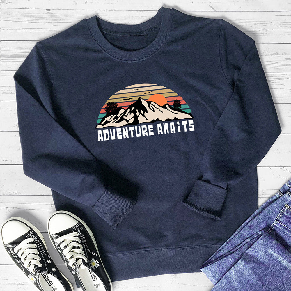 "Adventure Awaits" Graphic Hoodie for Women | Cotton, Loose Fit
