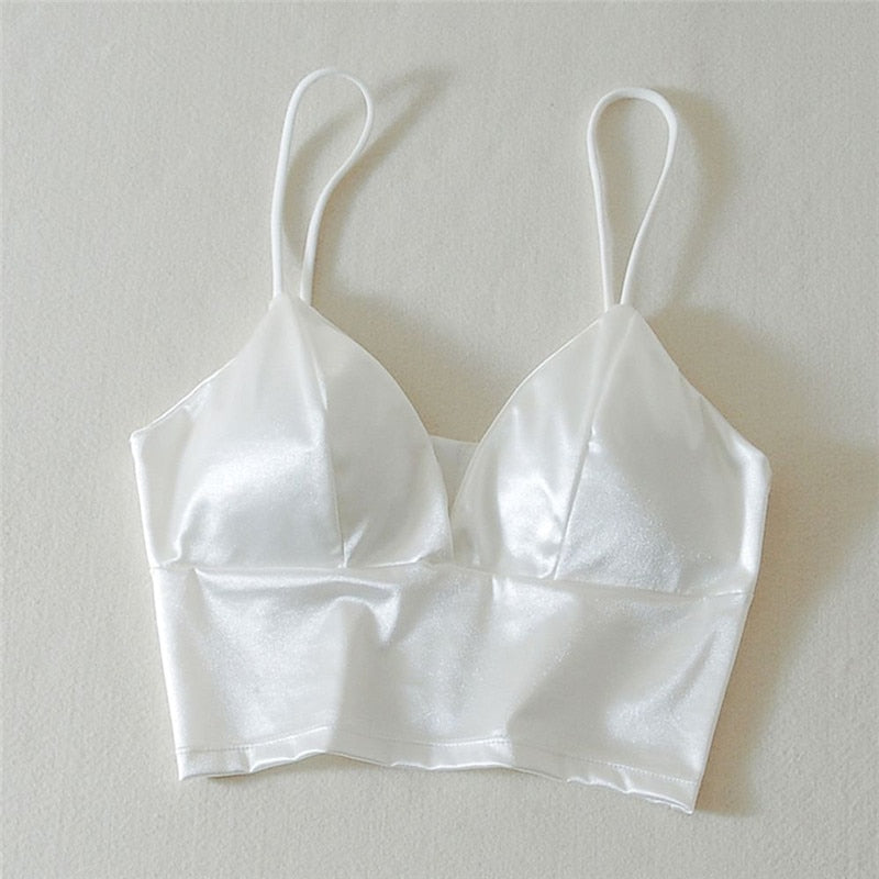 Women's Silk Bandeau Tube Top | Padded Chest Wrap, Black/White
