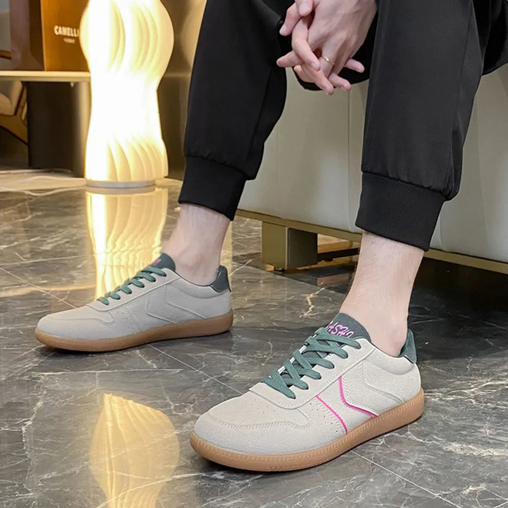 Women's Round Toe Lace-Up Sneakers | Mesh & PU, Pink or Beige
