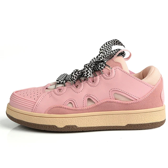 Women's Cow Suede Platform Sneakers | Leopard & 3 Colors
