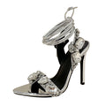 Women's Crystal Ankle Strap Heels | Pointed Toe, 4 Colors