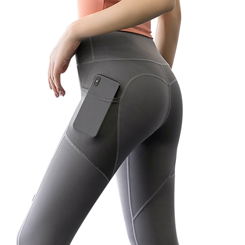 Women's High-Waist Yoga Leggings with Phone Pocket | Gym & Running