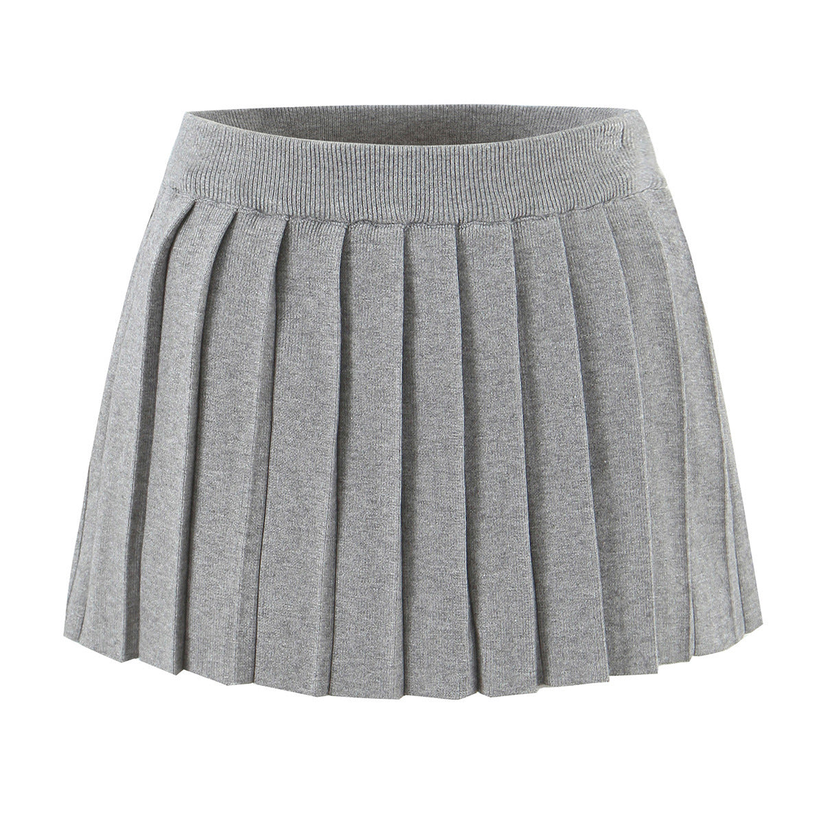 Women's Pleated Knit Short Skirt | Black, Gray or Yellow