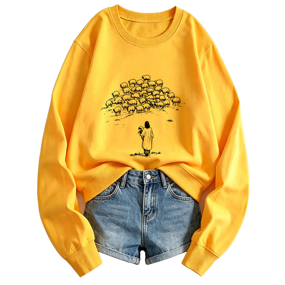 Women's Shepherd Print Hoodie | Cotton Blend, 10 Colors