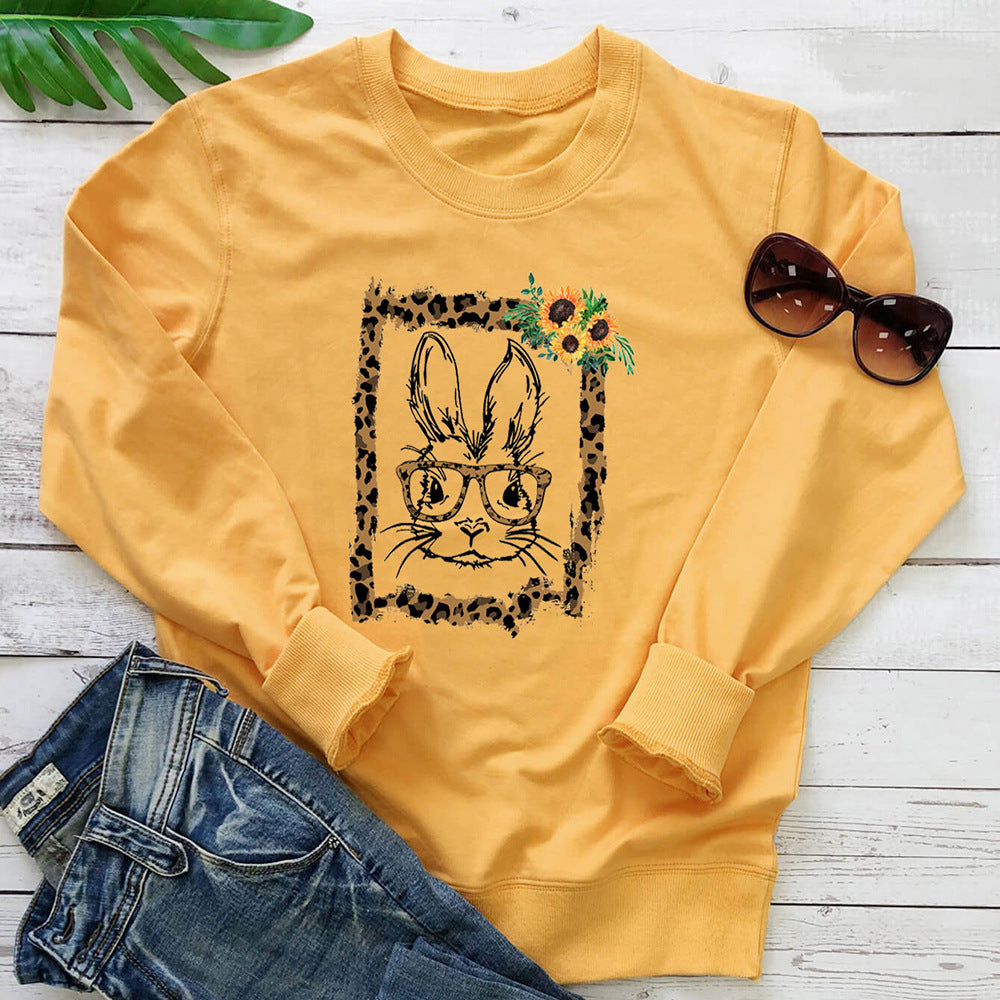 Women's Sunflower Print Sweatshirt | Cotton Crew Neck, 6 Colors