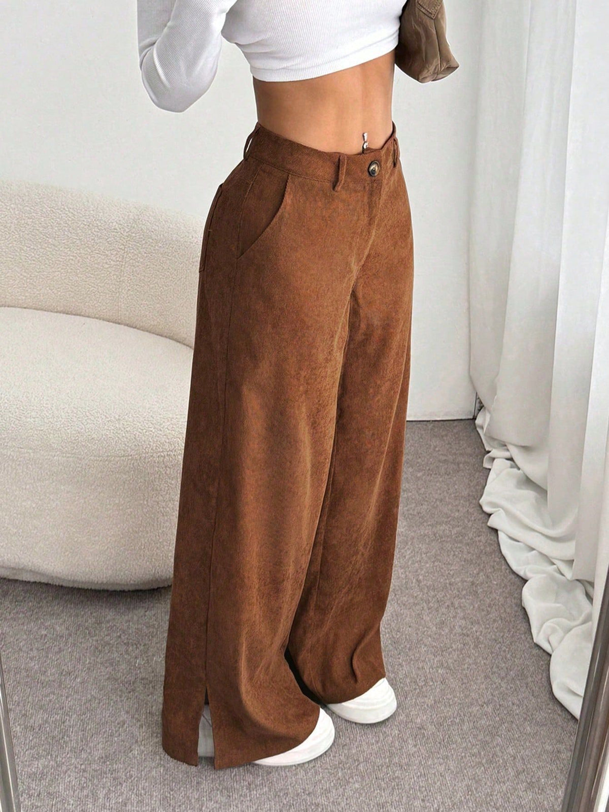Women's Straight Wide Leg Pants | Polyester Spandex, 7 Colors