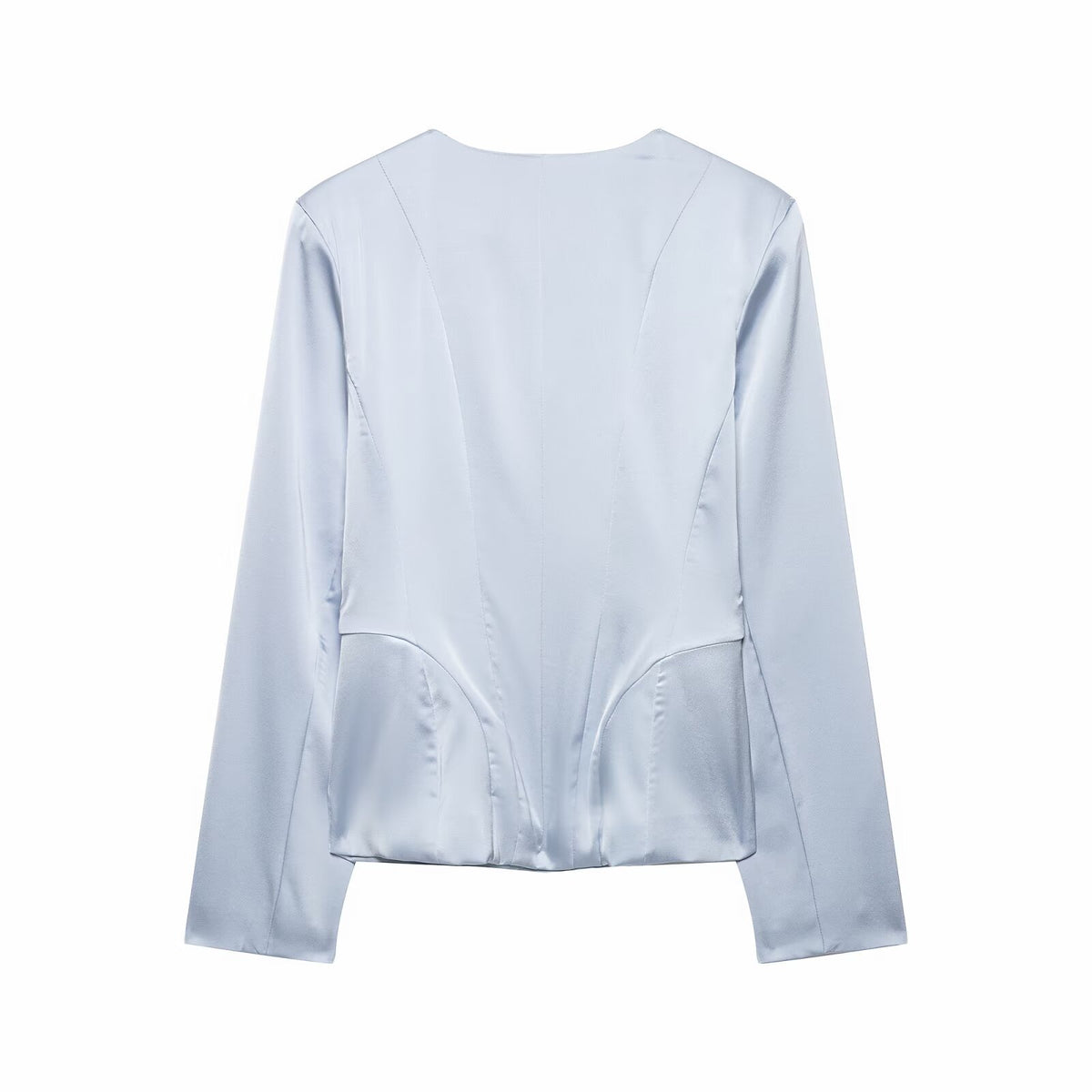 Women's Square Collar Jacket & Shorts Set | Light Blue