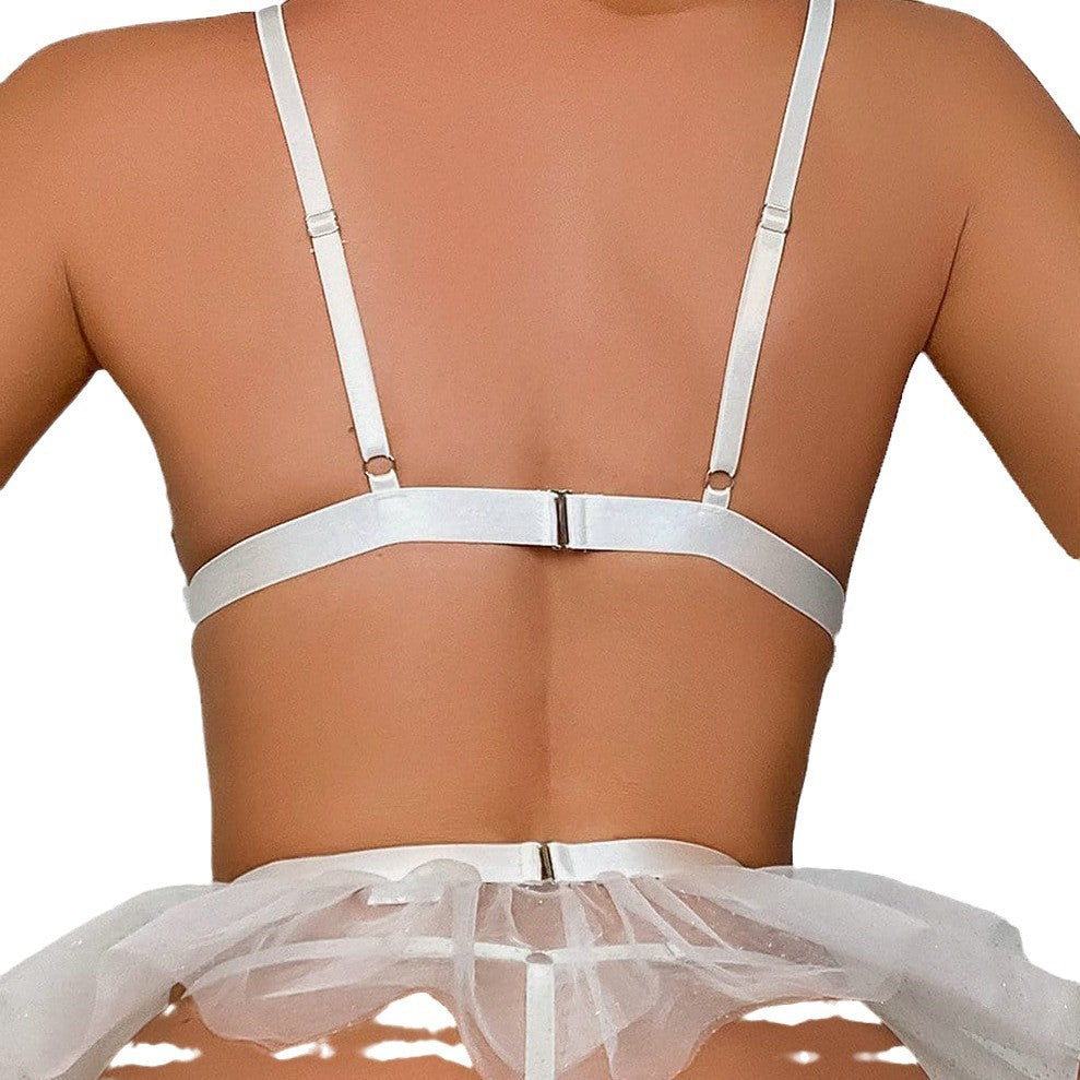 Women's Sheer Lace Lingerie Set | Bra, Skirt & Panty