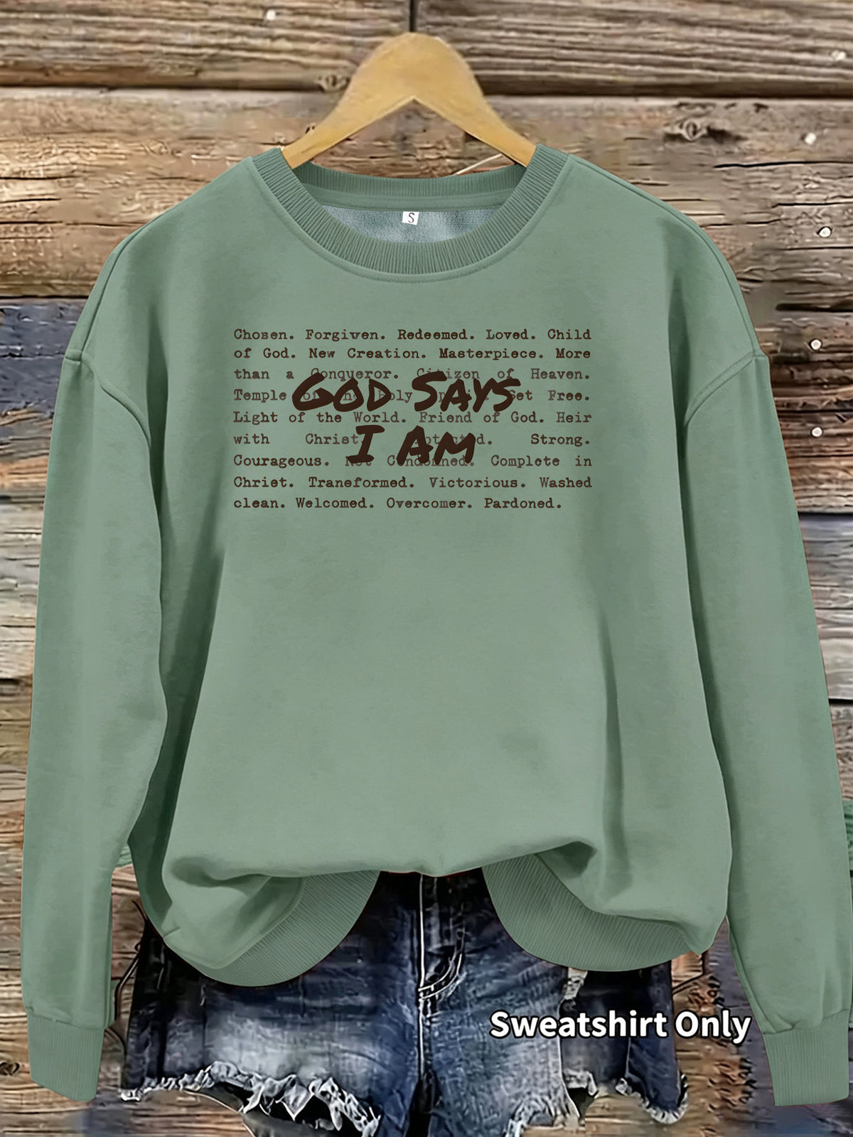 Women's Loose Print Hoodie | Round Neck, Lantern Sleeves, 7 Colors - Coffee