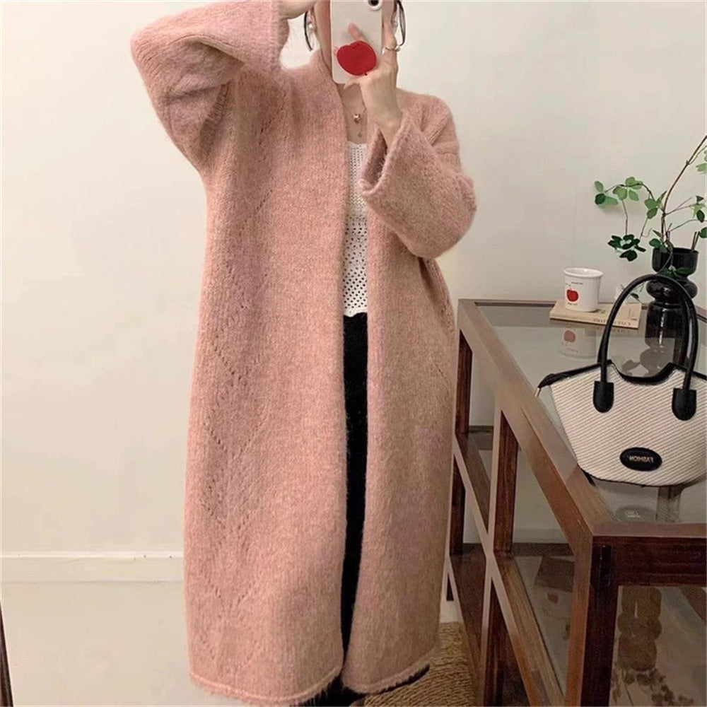 Women's Knee-Length V-Neck Sweater | Long Sleeve, 5 Colors