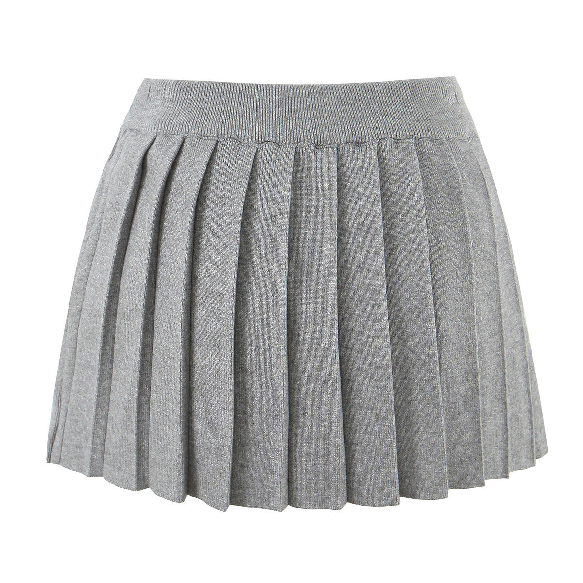 Women's Pleated Knit Short Skirt | Black, Gray or Yellow